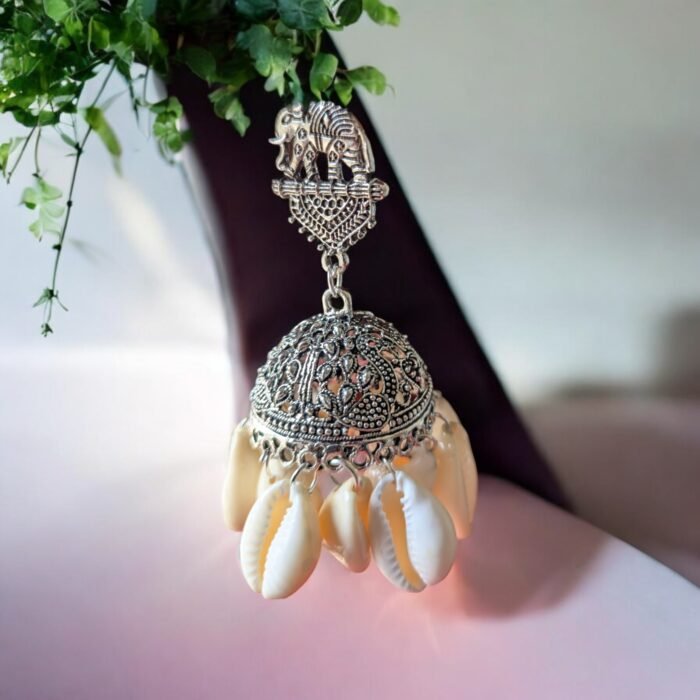 Oxidized Traditional Jhumka Earrings - Image 2