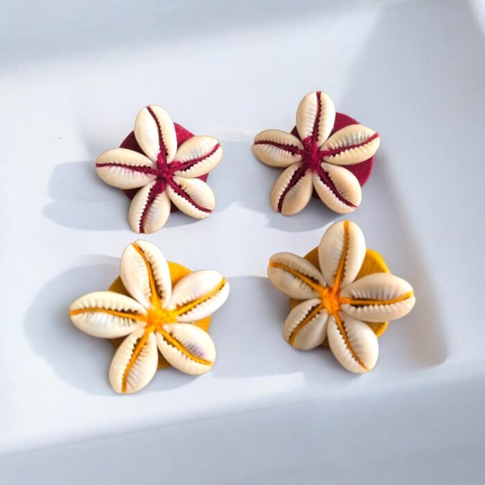 Cowrie Shell Flower Earrings - Image 2