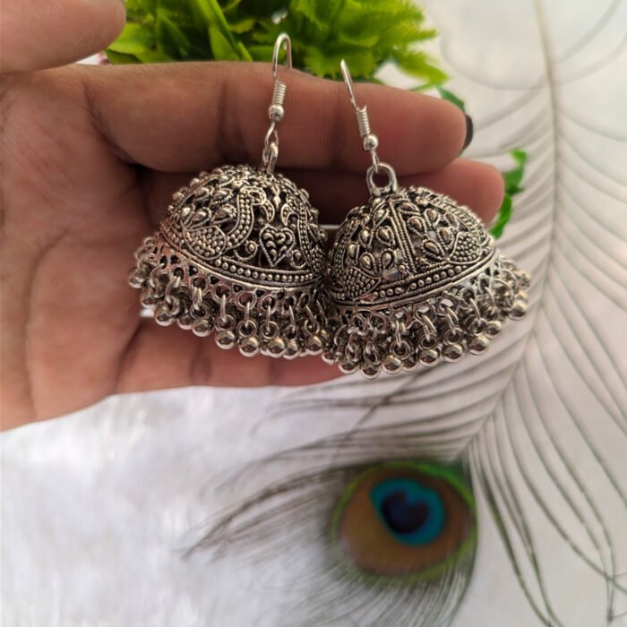 Oxidized Traditional Jhumka Earrings